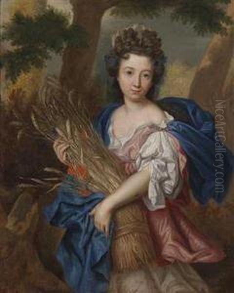 Portrait Of A Young Lady As Ceres Oil Painting by Pierre Le Romain I Mignard