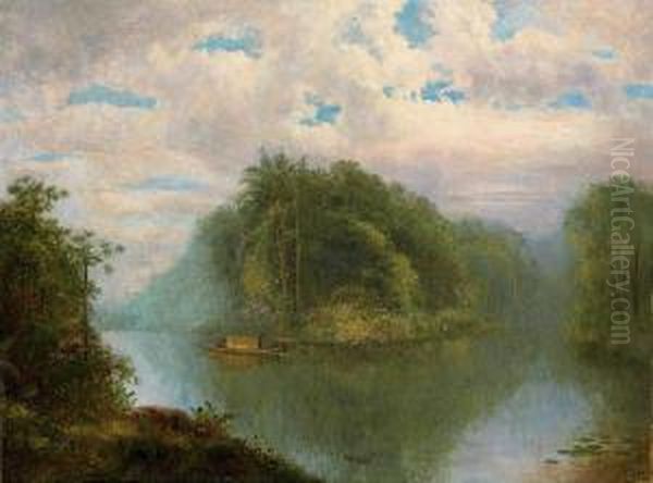 River Scene, Ecuador Oil Painting by Louis Remy Mignot