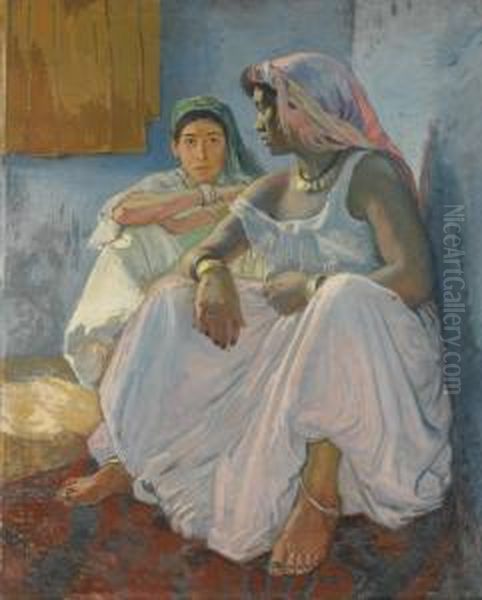 Deux Femmes Berberes Oil Painting by Jules Migonney