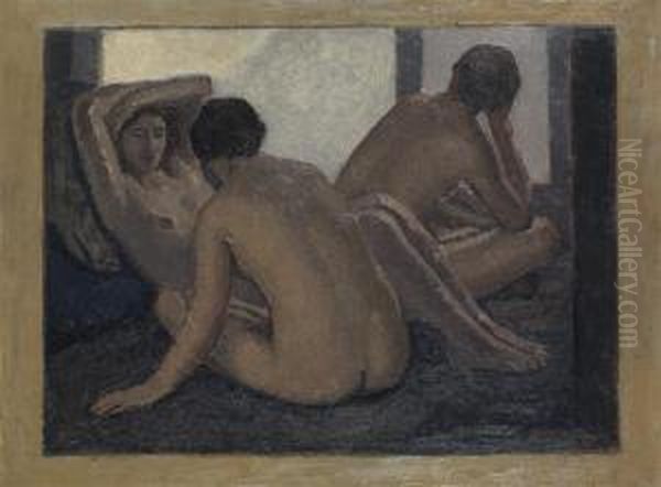 Apres Le Bain Oil Painting by Jules Migonney