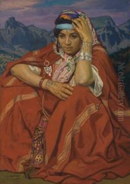 Femme Kabyle Oil Painting by Jules Migonney