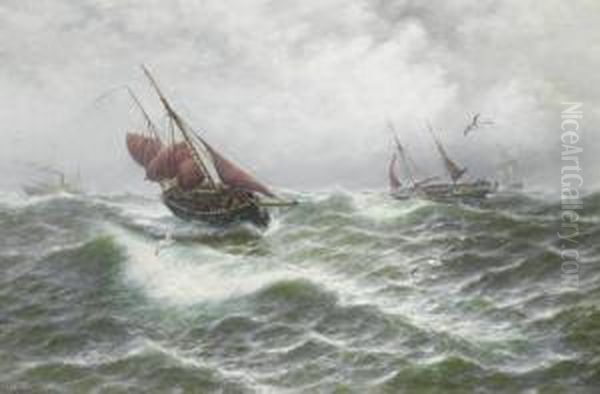 In The Thick Of The Squall Oil Painting by Thomas Rose Miles