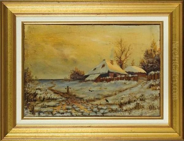 Paysage Sous La Neige Oil Painting by M. Milienko