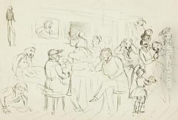 Sketch Of The Lempriere Family Oil Painting by Sir John Everett Millais