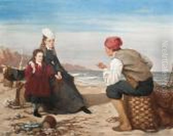 The Fisherman's Tale Oil Painting by Sir John Everett Millais