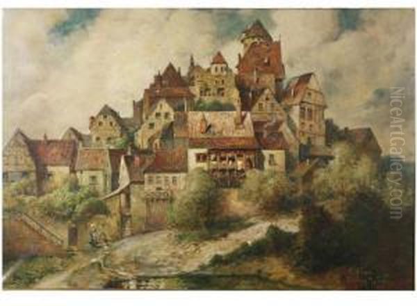 En Alsace Oil Painting by Frederick Miller