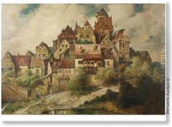 En Alsace Oil Painting by Frederick Miller