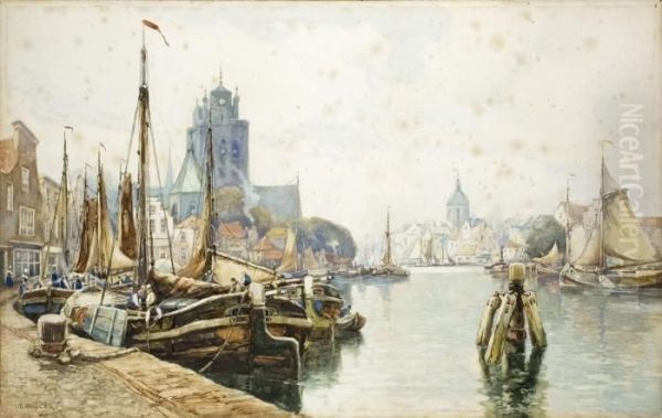 Ansicht Von Dordrecht Oil Painting by James Robertson Miller