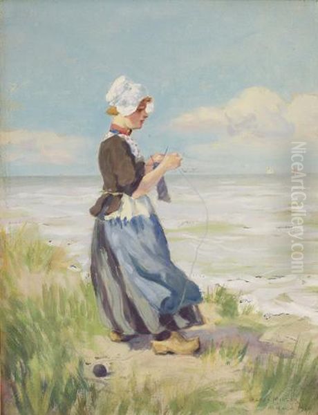 C. 1909; Watercolor/board, 23 Oil Painting by Oscar Miller