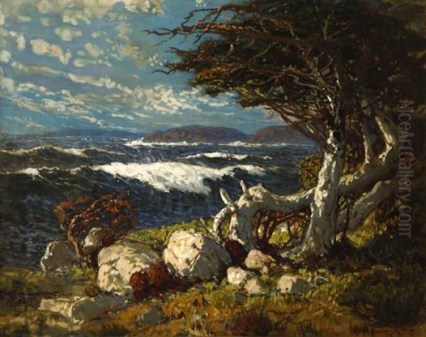 Looking West From Point Lobos Oil Painting by Ralph Davidson Miller