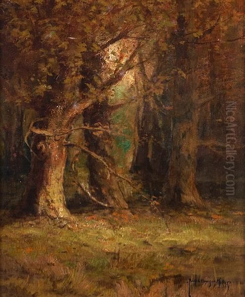 Wooded Landscape Oil Painting by Ralph Davidson Miller