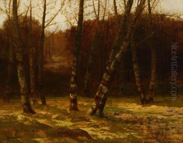 Wooded Landscape Oil Painting by Ralph Davidson Miller