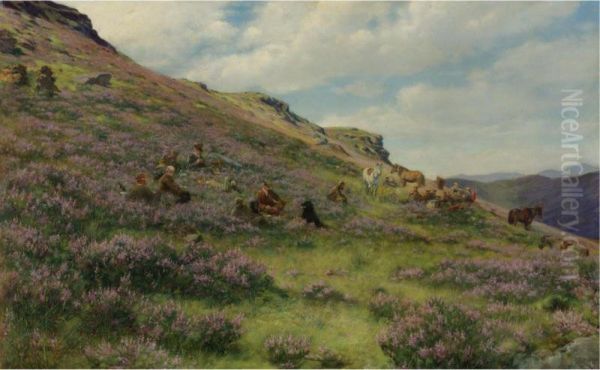 Luncheon On The Moor Oil Painting by Francis Davis Millet