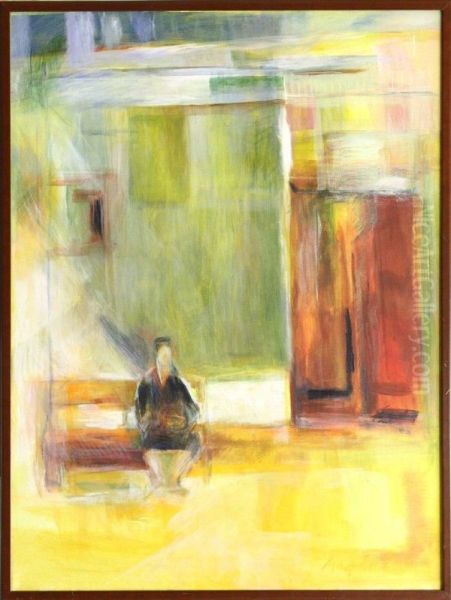 Abstract Figure On A Bench Oil Painting by Harris Millie