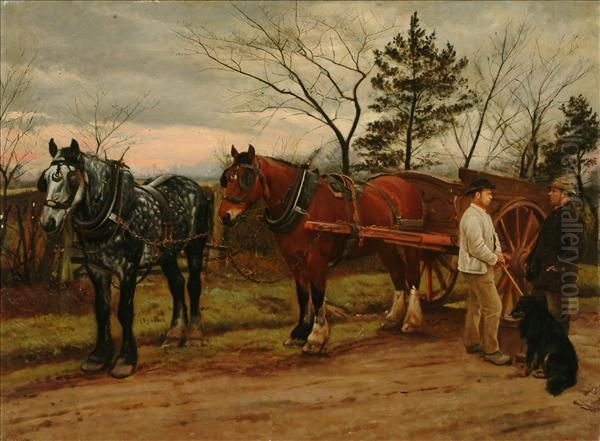 Labourers Oil Painting by William Edward Millner