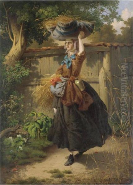 Returning From The Fields Oil Painting by William Edward Millner