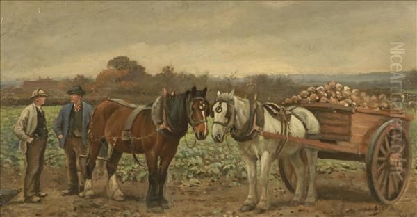 Collectingswedes In Lincolnshire Oil Painting by William Edward Millner