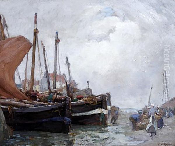 Bringing In The Catch Oil Painting by William Watt Milne