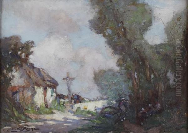 The Cross By The Road Oil Painting by William Watt Milne