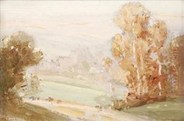 A Peaceful Vale Oil Painting by Frederick Milner