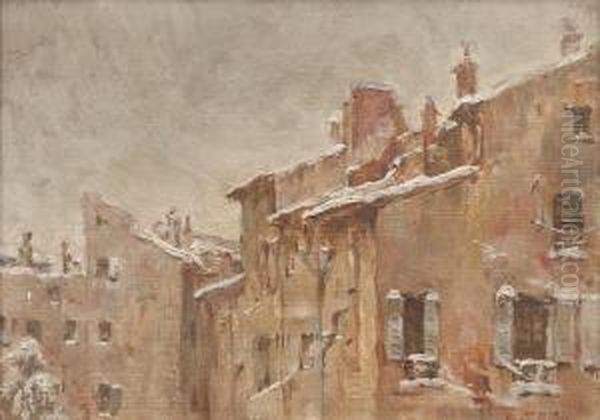 Aix Sous La Neige Oil Painting by Joseph Milon