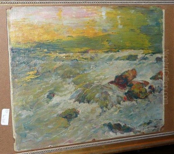 Vagues. Oil Painting by Joseph Milon