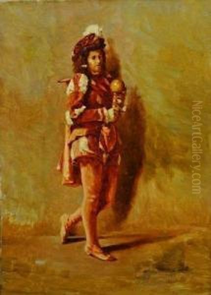 Le Joueur De Bilboquet Oil Painting by Joseph Milon