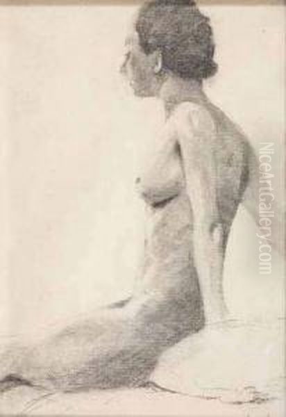 Nudo Femminile Seduto by Joseph Milon