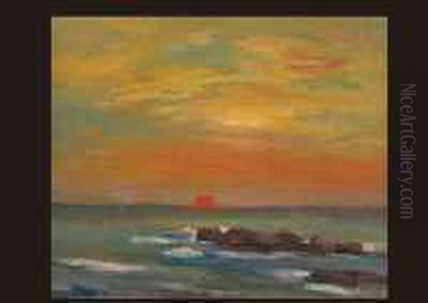 Sunrise In The Pacific Ocean Oil Painting by Minami Kunzo