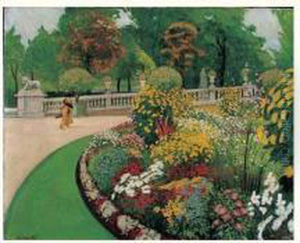 Jardin Fleuri Oil Painting by Antoine-Guillaume Minartz