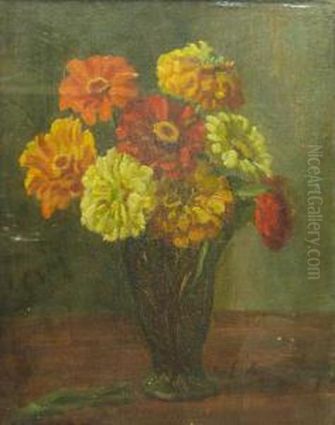 Vas Cu Flori Oil Painting by Cornel Minisan