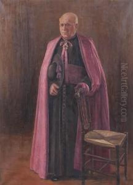 Monsignor De Nayer Wearing The Legion Of Merit Oil Painting by Jean-Louis Minne