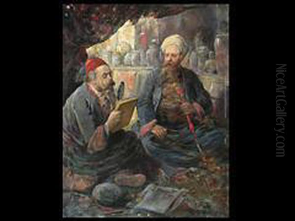 Zwei Orientalen Oil Painting by Ludwig Minnigerode