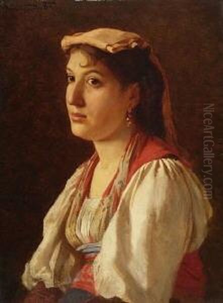 Junge Italienerin. Oil Painting by Ludwig Minnigerode