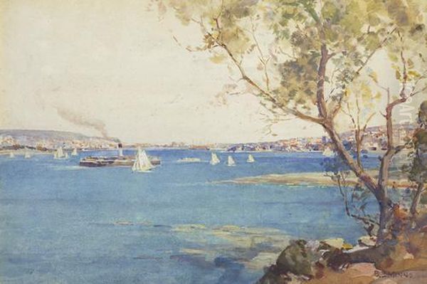 Sydney Harbour Oil Painting by Benjamin Edwin Minns