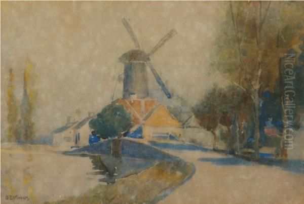 Landscape With Windmill Oil Painting by Benjamin Edwin Minns