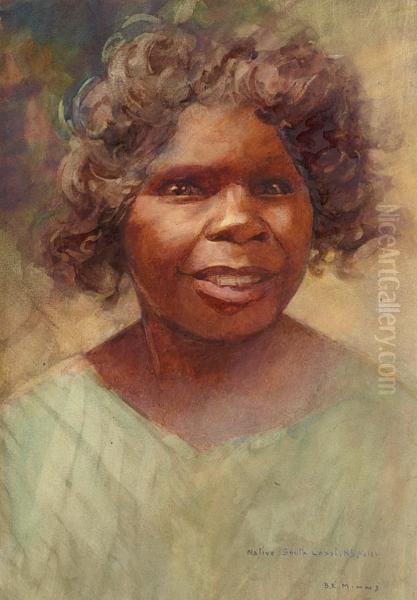 Aboriginal Girl Oil Painting by Benjamin Edwin Minns