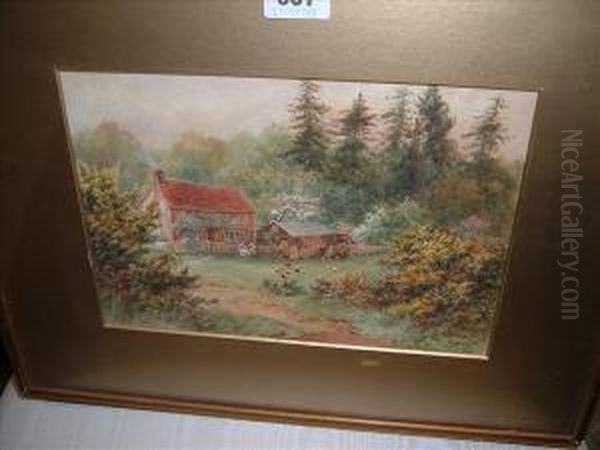 View Of Acottage Oil Painting by Edwin Minns