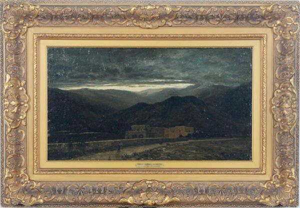 Pompei Amid The Mountains Oil Painting by Robert Crannell Minor