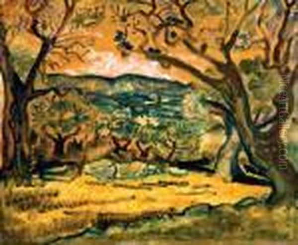 Pastoral Landscape Oil Painting by Abraham Mintchine