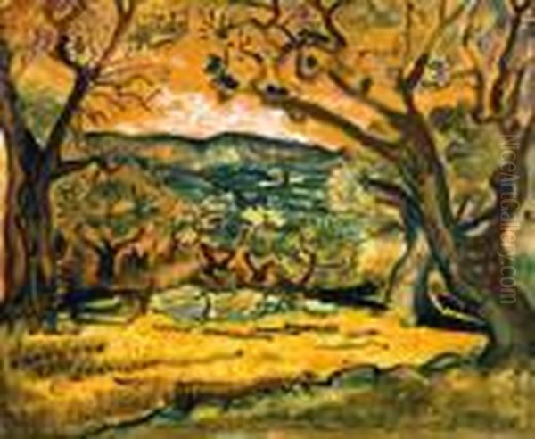 Pastoral Landscape Oil Painting by Abraham Mintchine