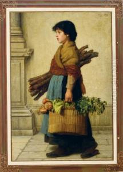 The Venetian Girl Oil Painting by Luigi Mion