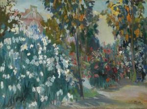 Garden Of The Instituto Pedro Mata Oil Painting by Joaquin Mir Trinxet