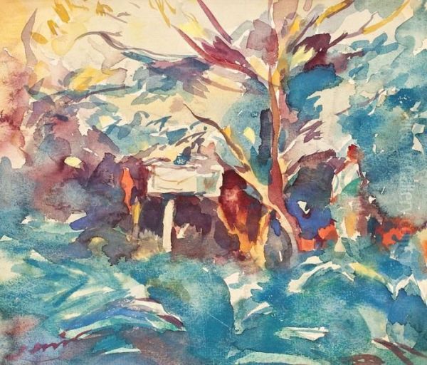 Jardin Oil Painting by Joaquim Mir