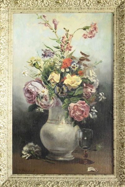 Jarron Con Flores Oil Painting by Josep Mirabent Gatell