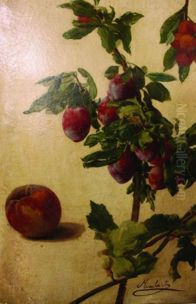 Frutas Oil Painting by Josep Mirabent Gatell