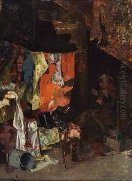 La Costurera Oil Painting by Enrique Miralles Darmanin