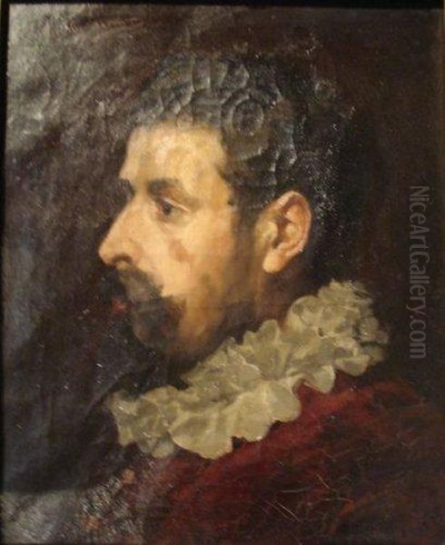 Portrait D'homme A La Fraise Oil Painting by Jose Miralles Darmanin