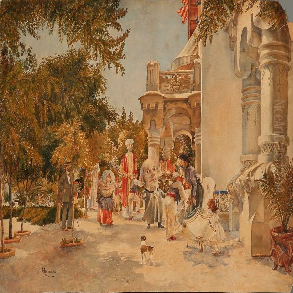 Carneval Near A House Oil Painting by Francisco Miralles Galup