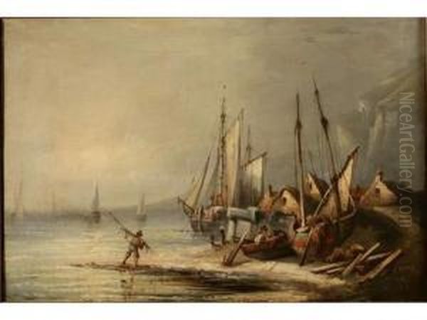 Le Retour Des Mareyeurs Oil Painting by Le Noel Jules Mire